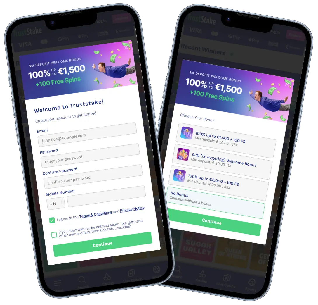TrustStake Casino Registration